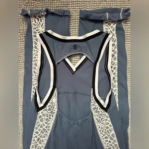 Free People Movement blue romper thumbnail 2