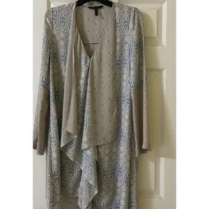 BCBG MaxAzria Kyndal XXS High-Low Maxi Dress Tapestry Long Sleeve Designer Boho thumbnail 8