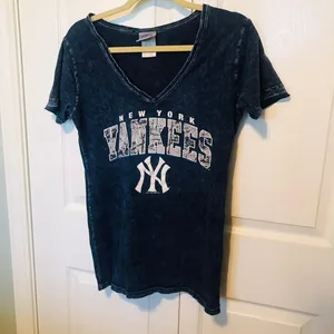 NEW YORK‎ YANKEES MLB Womens Fitted Shirt Blue thumbnail 3
