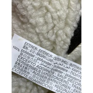 Stradivarius Women's Brown Fleece Sherpa Hoodie Full Zip Faux Leather Jacket L thumbnail 7
