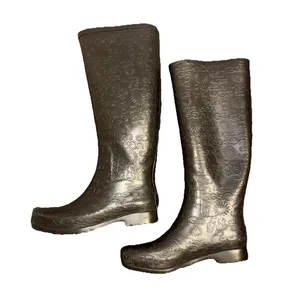 Ugg Wilshire Brown Rubber Rain Boots Women’s Sz 7 Tall Fur Insole EUC thumbnail 5