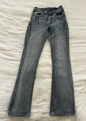 Embellished blue Flare Jeans with Decorative Back Pockets Gray Size undefined thumbnail 1