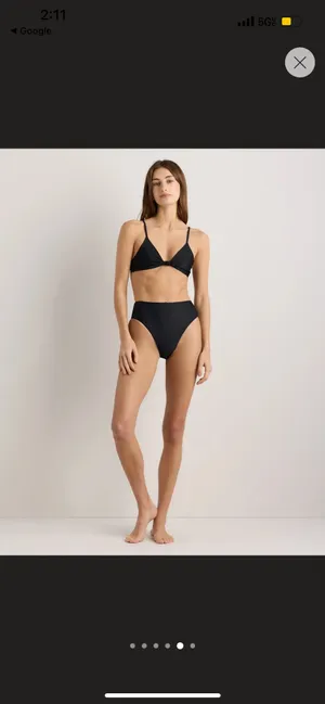 New Quince Italian High-Rise High-Leg Bikini Bottom Size Medium thumbnail 3