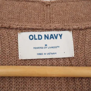 Gap Cardigan Sweater Women Medium Brown Knit Open Front Pockets Side Slit Ribbed thumbnail 3