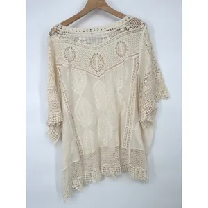 Democracy Womens 3X Top Cream Crochet Lace Boho Festival Minimalist Ethereal thumbnail 4