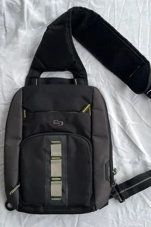 Solo Black Sling Backpack Crossbody Bag, Zip Closure, Adjustable Strap Pockets thumbnail 1