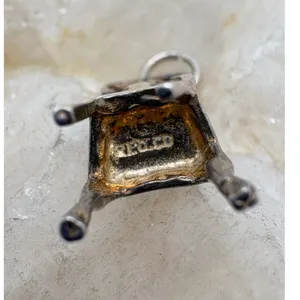 Vintage Sterling Silver Ornate Chair Charm Miniature Furniture Pendant 1.49g thumbnail 5
