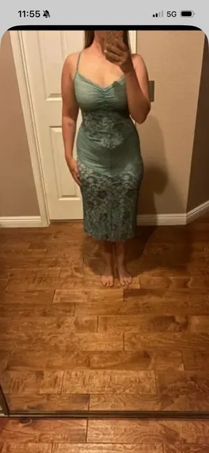 True Meaning Nude and Blue Lace Spaghetti Strap Dress thumbnail 9