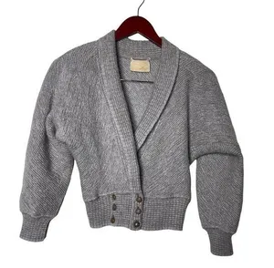 Bogner mohair wool blend crop cardigan puff sleeve 38 US 6 thumbnail 1