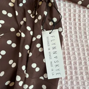 Flynn Skye Brown Polka Dot Lydia Mini Dress Long Sleeve Boho Parisian chic NWT S thumbnail 8