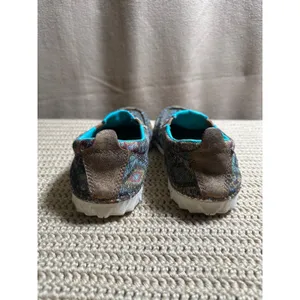 Twisted X Zero-X Women 7.5 M Southwestern Geometric Slip On Loafers Teal Tan thumbnail 3