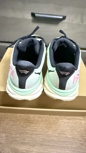 HOKA One One Clifton 9 Running Shoes Womens Size 9.5 Green Pink Athletic Trainer thumbnail 3
