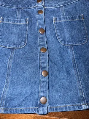 Brandy Melville Denim Button-Front A-Line Skirt - size 25 thumbnail 3