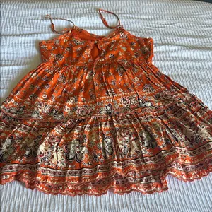 Urban Outfitters Orange Floral Mini Dress thumbnail 5