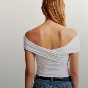 Abercrombie Off-The-Shoulder Ruched Wrap Top thumbnail 8