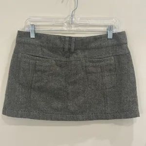 VTG Y2K American Eagle Green Tweed Wool-Blend Low-Rise Mini‎ Skirt Preppy Medium thumbnail 2