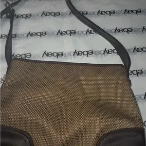 The Sak Brown Woven Tote Shoulder Bag with Leather Trim thumbnail 2