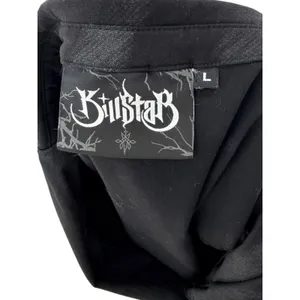 Killstar Black Shadow Stripe D-Ring Gothic Cropped‎ Blazer Jacket Womens Large thumbnail 5