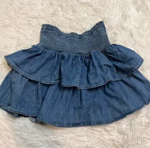 Aerie Frills N' Thrills Denim Mini Skirt thumbnail 2