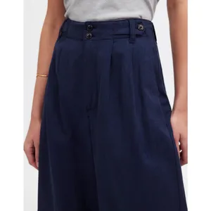 Madewell Deep Indigo Harlow Linen Blend Buttons Wide Leg Pants thumbnail 6