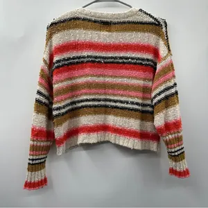 Billabong Easy Going Multicolor Chunky Knit Long Sleeve‎ Cropped Sweater Sz XS thumbnail 6