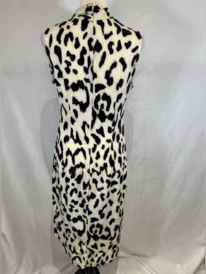 SheIn Animal print cross neck faux wrap midi dress size medium thumbnail 8