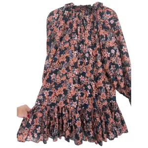 Anthropologie Sundry‎ Boho Floral Print Long Sleeve Tiered Mini Dress Size Small thumbnail 10