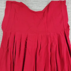 Handmade Mexican Dress M Red Embroidered Muumuu Floral Crochet Boho Hippie Midi thumbnail 15