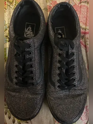 Vans Old Skool Black Rainbow Glitter Sneakers Like New Women 9 thumbnail 1