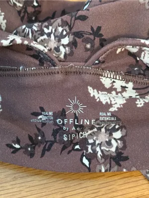 Aerie Offline Real Me Floral Print Sports Bra thumbnail 4