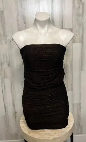 Missguided Brown and gold dress thumbnail 1