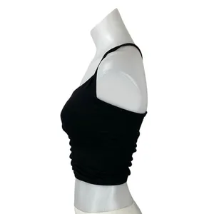 Free People Women's Black Sleeveless Yoga Workout Athletic Sports Bra Crop Top S thumbnail 2