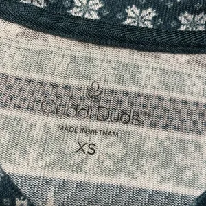 Cuddl Duds Pajama Set Womens Sz XS Apres Ski Evergreen Pockets Pants Long Slv thumbnail 2
