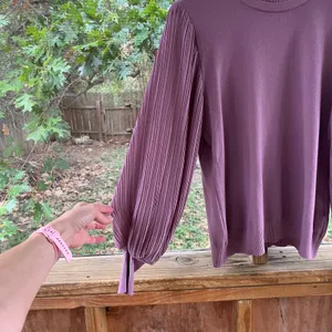 Sioni Women's Milano Sweater Pleated Bishop Sleeves Purple Size L thumbnail 3