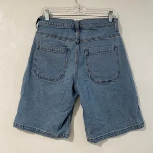Hollister Baggy Jean Shorts W30 Blue Denim Longline Bermuda Jorts thumbnail 3