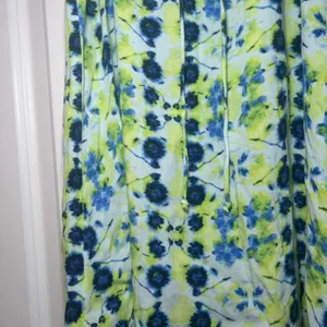 Aerie Blue Lime Green Floral Tie Front Smocked Back Cami Mini Dress Large beach thumbnail 3
