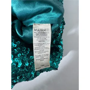French Connection Teal Green Sequin Long Sleeve Mini Dress V-Neck Size 2 thumbnail 5