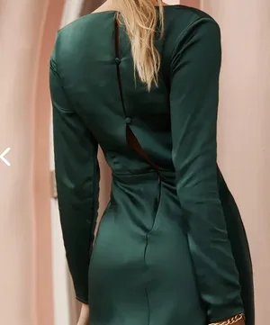 Selfie Leslie Long Dark Green Formal Dress thumbnail 2