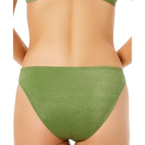 NWT Salt + Cove Juniors Lurex Hipster Bikini Swim Bottom SC25081GB Olive Green L thumbnail 2