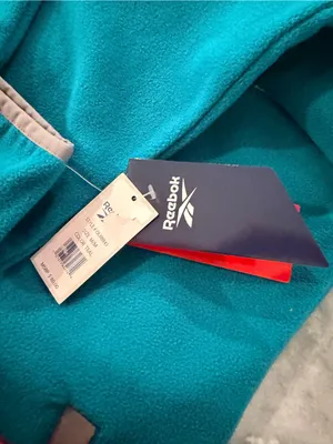 NWT Reebok Size M Teal Full Zip Fleece Jacket Retro Colorblock Outdoor Active thumbnail 7