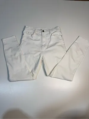 Frame Denim White Straight-Leg High-Rise Jeans Sz 28 thumbnail 5