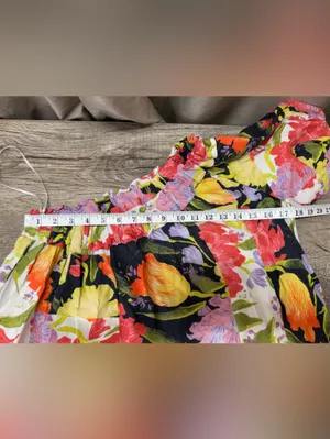 Anthropologie‎ x Yukiko Noritake floral one sleeve mini shift dress size xxsp thumbnail 6