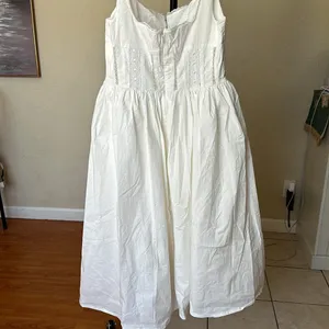 House of CB 'Perle’ White Lace Trim‎ Midi Dress NWOT size L thumbnail 13