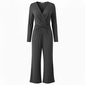 NWT Old Navy Charcoal Gray Twist-Front Wrap Jumpsuit sz XL thumbnail 2
