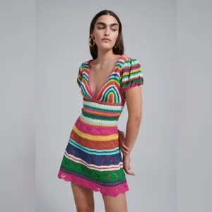 NWT Love the Label Larona Rainbow Crochet‎ Dress Size XS thumbnail 10