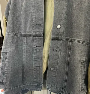Mixed Fabric Oversized Distressed Jacket, size Small thumbnail 6