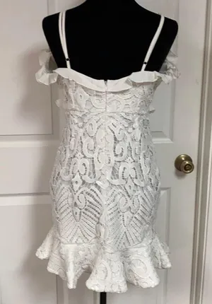 Angel Biba white lace dress. Size large thumbnail 7