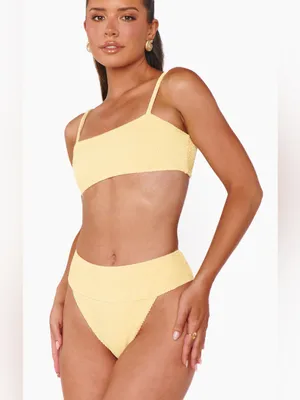 Show Me Your Mumu Del Rey Bottom size Large L Butter Yellow Scrunch thumbnail 3