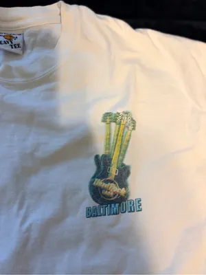 Baltimore Vintage Hard Rock Cafe White Crewneck Tee with Small Logo thumbnail 2