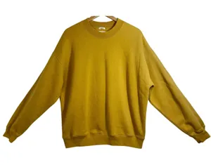Abercrombie & Fitch Soft AF Fleece Yellow Oversized Crew Neck Sweatshirt Size M thumbnail 1